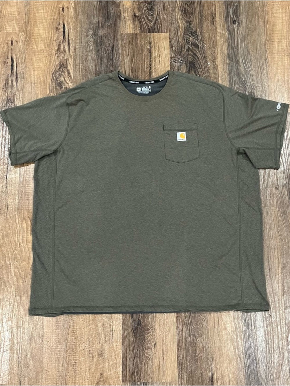 Carhartt Force Pocket T-Shirt Mens 4XL Olive Green Army Relaxed Fit TK6652-M